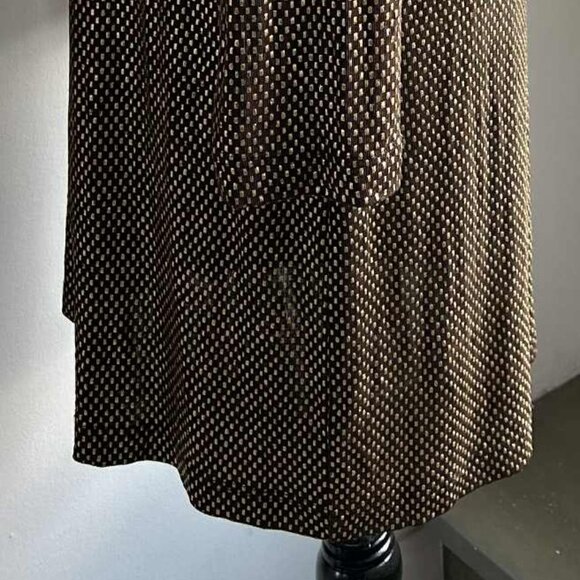 Ribkoff Trends Brown & Gold Knit Duster Jacket with Loop-Neck Button – US 10 - Picture 6 of 10